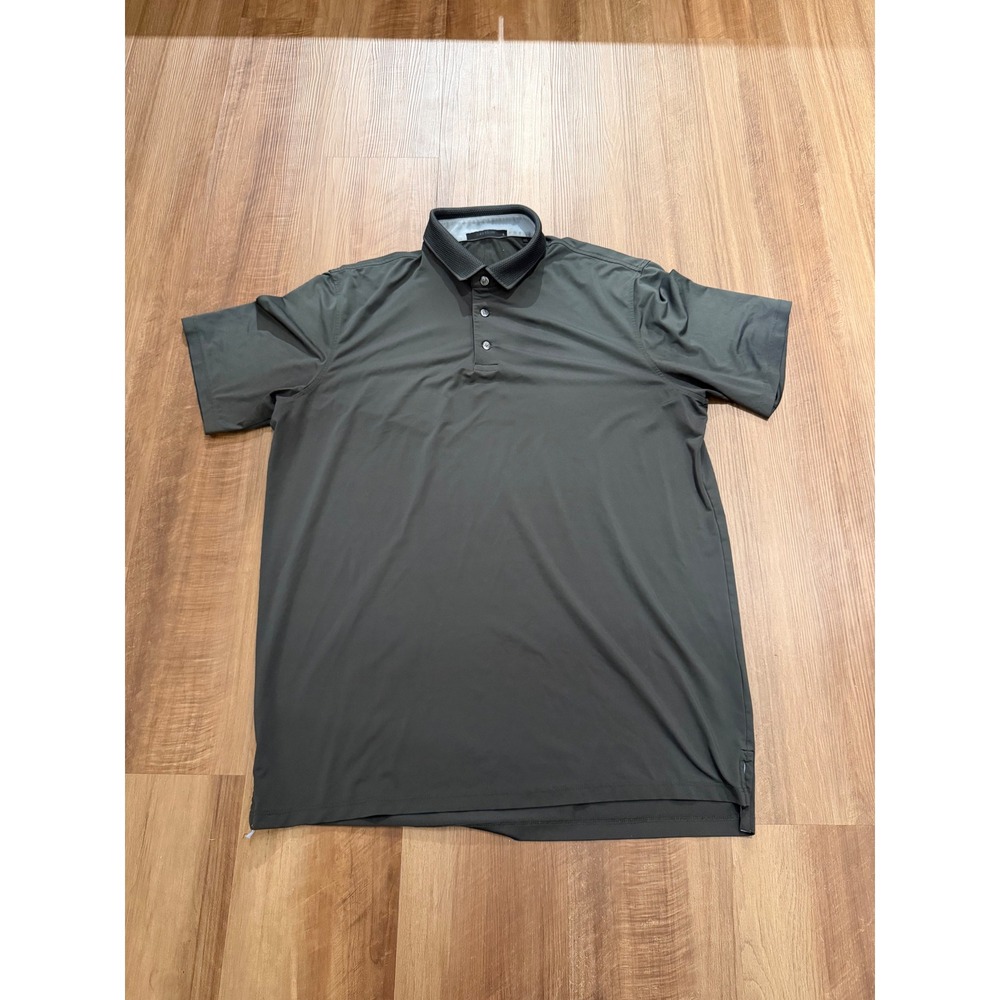 Greyson Polo Shirt Mens Large Green Short Sleeve Performance Golf Wolf Logo
